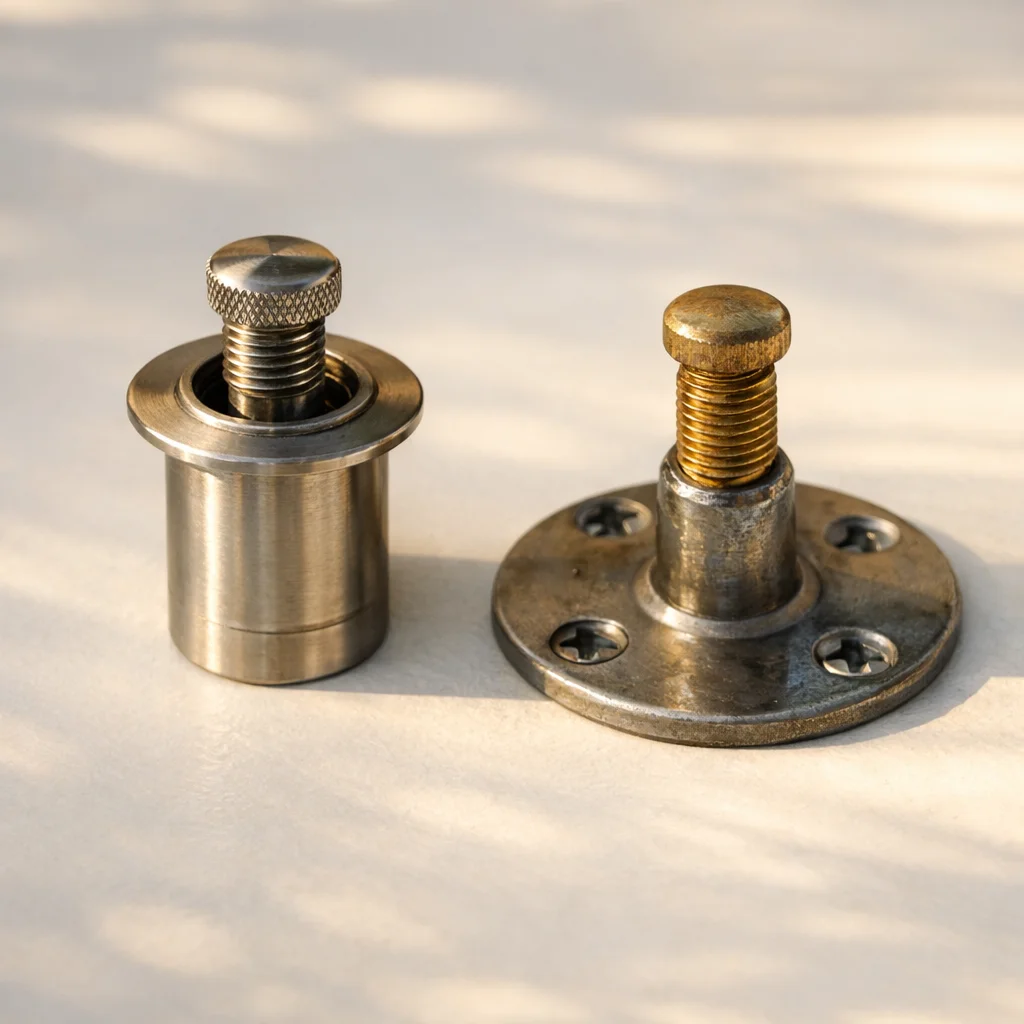 Comparatif piton douille classique et piton &agrave; collerette pour terrasse bois