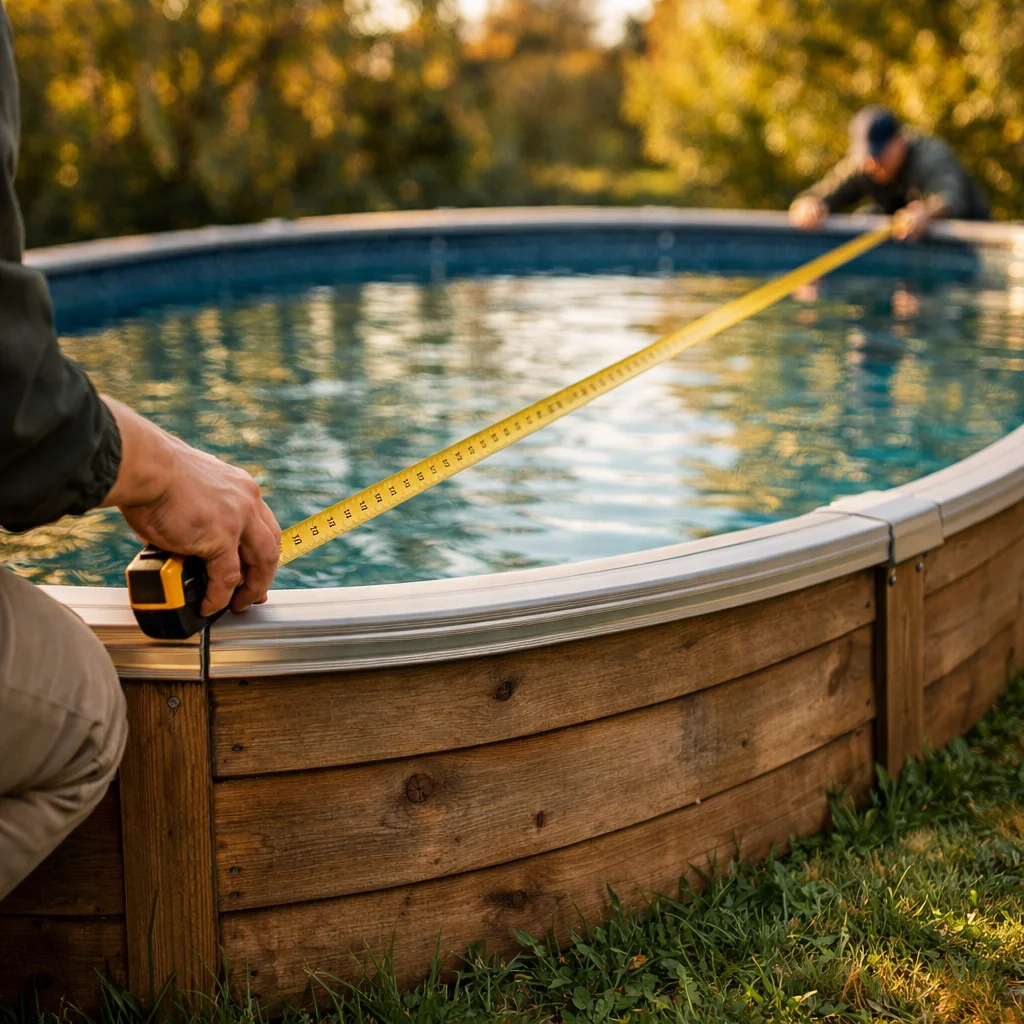 Mesure des dimensions d'une piscine hors sol avant achat de b&acirc;che d'hivernage